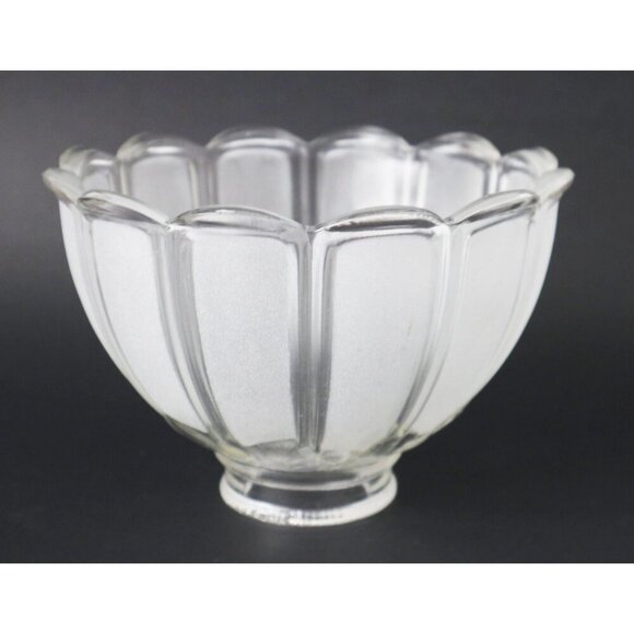 Glass Lamp Shade with Fitter Frosted & Clear Scalloped Replacement - Picture 1 of 6